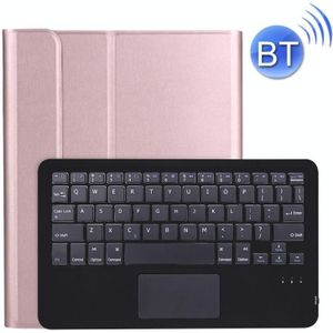 A11B-A Ultra-thin ABS Detachable Bluetooth Keyboard Protective Case with Touchpad & Pen Slot & Holder for iPad Pro 11 inch 2021 (Rose Gold)