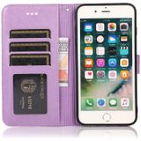 Skin Feel Embossed Sunflower Horizontal Flip Leather Case with Holder & Card Slots & Wallet & Lanyard For iPhone 6 Plus / 6s Plus(Purple)