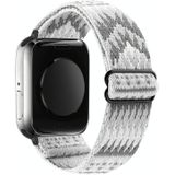 Elastische horlogeband in etnische stijl voor Apple Watch Series 7 41 mm / 6 & SE & 5 & 4 40 mm / 3 & 2 & 1 38 mm (grijs-witte diagonale driehoek)