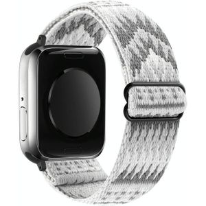 Elastische horlogeband in etnische stijl voor Apple Watch Series 7 41 mm / 6 & SE & 5 & 4 40 mm / 3 & 2 & 1 38 mm (grijs-witte diagonale driehoek)