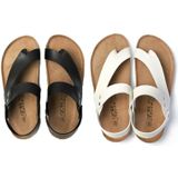Mannen zomer cork flip flops strand paar lederen sandalen  maat: 36