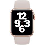 Voor Apple Watch Series 7 45mm / 6 & SE & 5 & 4 44MM / 3 & 2 & 1 42mm Solid Color Elastische Siliconen Vervanging Polsriem Horlogeband  Afmeting: S 130mm (Starlight)