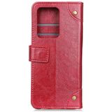 For Samsung Galaxy S30 Ultra / S21 Ultra Copper Buckle Nappa Texture Horizontal Flip Leather Case with Holder & Card Slots & Wallet(Wine Red)