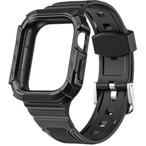 Two-color Integrated Watchband For Apple Watch Series 7 41mm / 6&SE&5&4 40mm(Black + Black Frame)