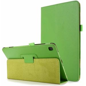 For Samsung Galaxy Tab A7 10.4 (2020) T500 Litchi Texture Horizontal Flip Solid Color Leather Case with Holder(Green)