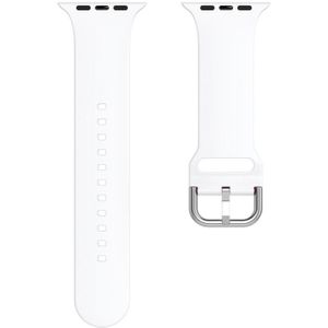 Silicone Solid Color Watch Band For Apple Watch Series 6&SE&5&4 44mm(White)