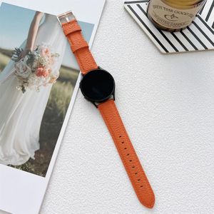 Voor Samsung Galaxy Watch4 40mm / 44mm Lychee Textuur Lederen Band Horlogeband (Oranje)