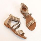 Vrouwen zomer sandalen Romeinse stijl platte schoenen seaside beach schoenen  grootte: 40 (abrikoos)