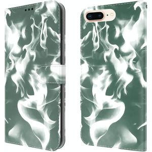 Cloud Fog Pattern Horizontal Flip Leather Case with Holder & Card Slot & Wallet For iPhone 8 Plus & 7 Plus(Dark Green)