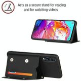 For Samsung Galaxy A70 & A70s Skin Feel PU + TPU + PC Back Cover Shockproof Case with Card Slots & Holder & Photo Frame(Black)