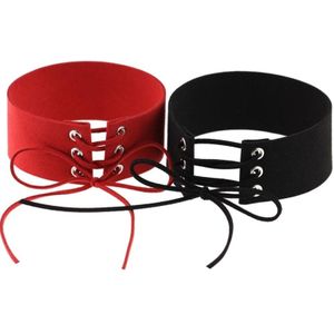 2 PCS Simple Personality Punk Sexy Bound Collar Fashion Velvet Collar Bone Necklace  Random Color Delivery