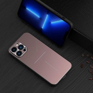 R-Just RJ-52 3-Line Style Metal TPU Shockproof Protective Case voor iPhone 11 (Pink)