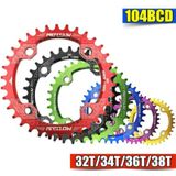 MOTSUV Round Narrow Wide Chainring MTB  Bicycle 104BCD Tooth Plate Parts Elliptic plate  32T(Black)