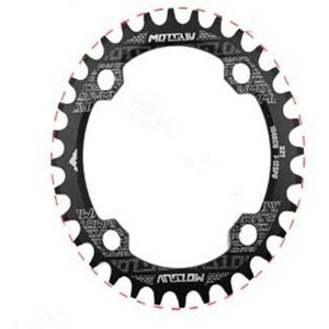 MOTSUV Round Narrow Wide Chainring MTB  Bicycle 104BCD Tooth Plate Parts Elliptic plate  32T(Black)