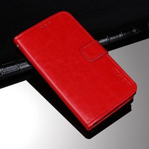 For OPPO A53s 5G idewei Crazy Horse Texture Horizontal Flip Leather Case with Holder & Card Slots & Wallet(Red)