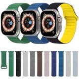 Voor Apple Watch 2 38 mm lus magnetische siliconen horlogeband (zwart wit)