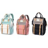 Portable Double-Shoulder Large-Capacity Mother And Baby Bag Diaper Bag  Size: One Size(Green Creamy-white)