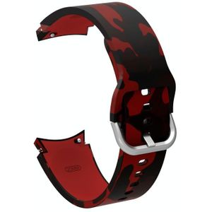Voor Samsung Galaxy Watch4 / Watch4 Classic Silicone Printing Replacement Strap Watchband (Camouflage Red)