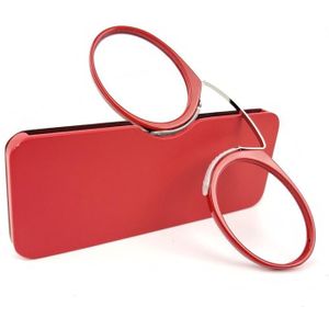 Mini Clip Nose Style Presbyopic Glasses without Temples  Positive Diopters:+1.00(Red)