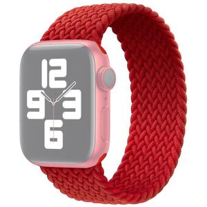 Metal Head Braided Nylon Solid Color Replacement Strap Watchband For Apple Watch Series 6 & SE & 5 & 4 40mm / 3 & 2 & 1 38mm  Size:S 135mm(Red)