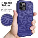 Voor iPhone 12 Pro Max Wave Pattern 3 in 1 Siliconen+PC Schokbestendige beschermhoes (Navy+Olivine)