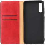 Dermis Texture PU +TPU Horizontal Flip Leather Case with Holder & Card Slots & Wallet For Galaxy A70(Red)