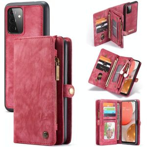 For Samsung Galaxy A72 5G / 4G CaseMe Detachable Multifunctional Horizontal Flip Leather Case  with Card Slot & Holder & Zipper Wallet & Photo Frame(Red)