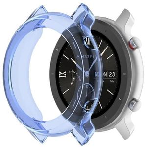 For Huami Amazfit GTR 47mm TPU Half Case Watch Case(Transparent Blue)