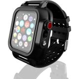 For Apple Watch 5 & 4 44mm / 3 & 2 & 1 42mm RedPepper IP68 Waterproof Screen Protector + Watchband + Protective Case(Black)