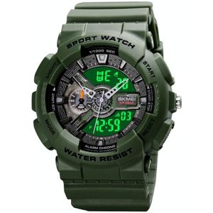 SKMEI 1688 LED Dual Time Digital Display + Pointer Luminous Sports Electronic Watch(Army Green)