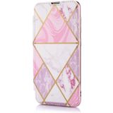 For Samsung Galaxy A50 Bronzing Plating PU + TPU Horizontal Flip Leather Case with Holder & Card Slot(Pink White)