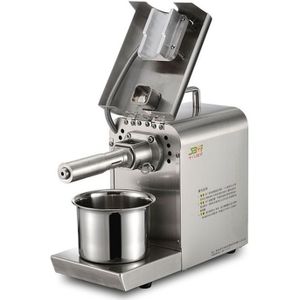 Seed Oil Press Extrator Stainless Steel Commercial Home Automatic Peanut Coconut Sesame Oil Press Machine 40x36.5x16cm  CN Plug