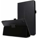 For Samsung Galaxy Tab A7 10.4 (2020) T500 Litchi Texture Horizontal Flip Solid Color Leather Case with Holder(Black)