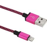 1m Current Can Pass 2A Woven Style USB Sync Data / Charging Cable  For iPhone X / iPhone 8 & 8 Plus / iPhone 7 & 7 Plus / iPhone 6 & 6s & 6 Plus & 6s Plus / iPad(Purple)
