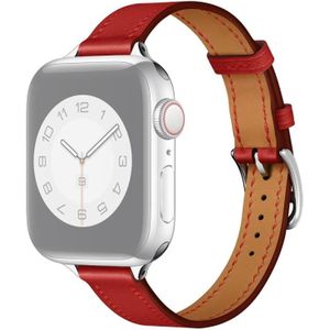 Kleine taille lederen vervangende watchbands voor Apple Watch Series 6  SE & 5 & 4 40mm / 3 & 2 & 1 38mm (Rood)