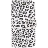 For Galaxy S9 Leopard Pattern PU + PC Horizontal Flip Leather Case with Holder & Card Slots & Wallet(White)