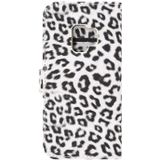 For Galaxy S9 Leopard Pattern PU + PC Horizontal Flip Leather Case with Holder & Card Slots & Wallet(White)