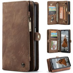 For Samsung Galaxy A12 CaseMe Detachable Multifunctional Horizontal Flip Leather Case  with Card Slot & Holder & Zipper Wallet & Photo Frame(Brown)