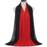 Color-Blocking Crumpled Long Print Gradient Color All Seasons Universal Sunscreen Scarf  Size: 180 x 70cm(12 Big Red+Black)