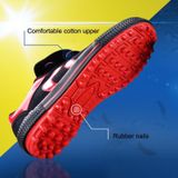 Kinderen voetbalschoenen antislip slijtvast nylon bevestiging voetbal trainingsschoenen  maat: 33/215 (zwart + rood)