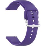 22mm Universal Silver Buckle Silicone Replacement Wrist Strap  Size:L(Purple)