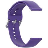 22mm Universal Silver Buckle Silicone Replacement Wrist Strap  Size:L(Purple)