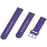 22mm Universal Silver Buckle Silicone Replacement Wrist Strap  Size:L(Purple)