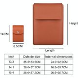 PU05 Sleeve Leather Case Carrying Bag with Small Storage Bag for 13.3 inch Laptop(Yellow)