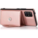 For Samsung Galaxy A51 5G Multi-functional Cross-body Card Bag TPU+PU Back Cover Case with Holder & Card Slot & Wallet(Rose Gold)