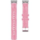 For Garmin Forerunner 35 / 30 Universal Nylon Canvas Replacement Wrist Strap Watchband(Pink)