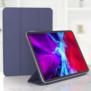 For iPad Pro 11 (2020) PC + PU Magnetic Leather Case with Three-folding Holder(Navy Blue)