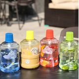 Large-Capacity Creative Water Bottle Student Children Straw Plastic Water Cup  Capacity: 1000ml(Skylark Yellow)