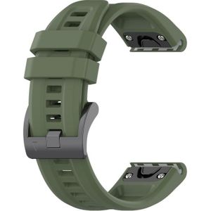 For Garmin Fenix 5 22mm Silicone Solid Color Watch Band(Dark Green)