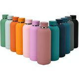 Stainless Steel Outdoor Matte Water Bottle Portable Sports Water Cup Rubber Paint Insulation Cup(Gray)